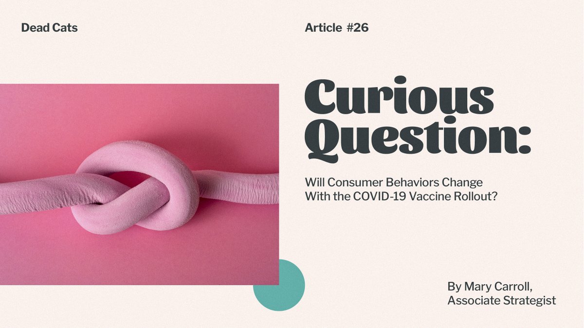 CuriosityCincy's tweet image. How will consumers respond to the vaccine rollout? In our latest post, Associate Strategist Mary Carroll anticipates a shift in consumer behavior when the COVID-19 vaccine reaches the masses.#CuriousQuestion curiosity.fun/thoughts/curio…