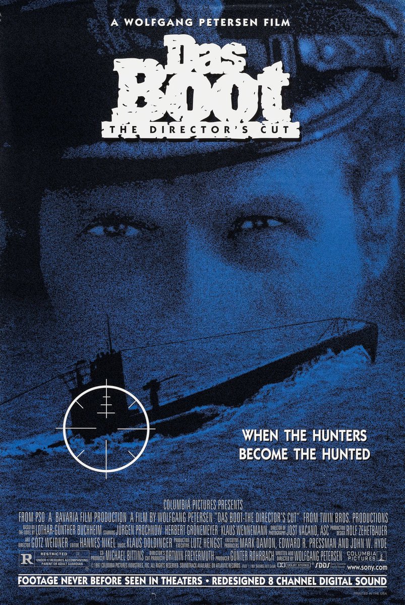 pilloledicinema's tweet photo. [a casa] Das Boot - the director's cut - U-Boot 96 di Wolfgang Petersen, 1981. Prodotto da Bavaria Film, Twin Bros. Productions, Radiant Film GmbH, Süddeutscher Rundfunk, Westdeutscher Rundfunk. Ecco trailer https://t.co/ZEySWr3WCC e locandina! https://t.co/TRazleeTtX