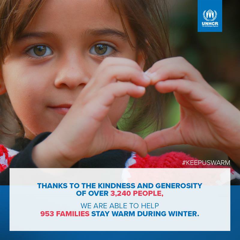 VoicesWRefugees's tweet photo. ⭐Your support is nothing short from inspiring ⭐
Thank you to the beautiful 3,240 souls who donated during the #KeepUsWarm live-stream by @AnasMarwah &amp; @AsalaMaleh.
Because of you, we will be able to warm the hearts of 953 refugee families.
You can help: https://t.co/Wo0mkBGZVs https://t.co/VkehoxWwCw