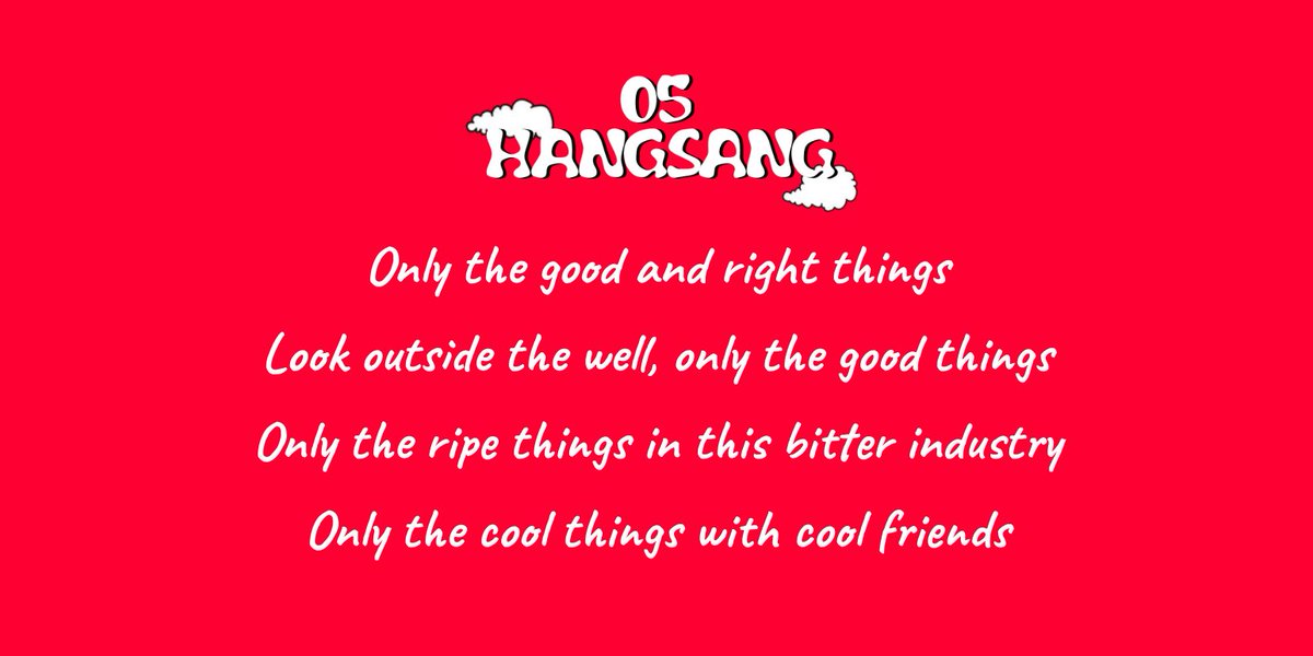 Hangsang means "always" in Korean, the song is an ode by Hoseok to his BTS brothers, cherishing his bond with them and the success they've now collected after working so hard together. They get all the good things now, they're not frogs stuck in the well (see DDAENG)! ++