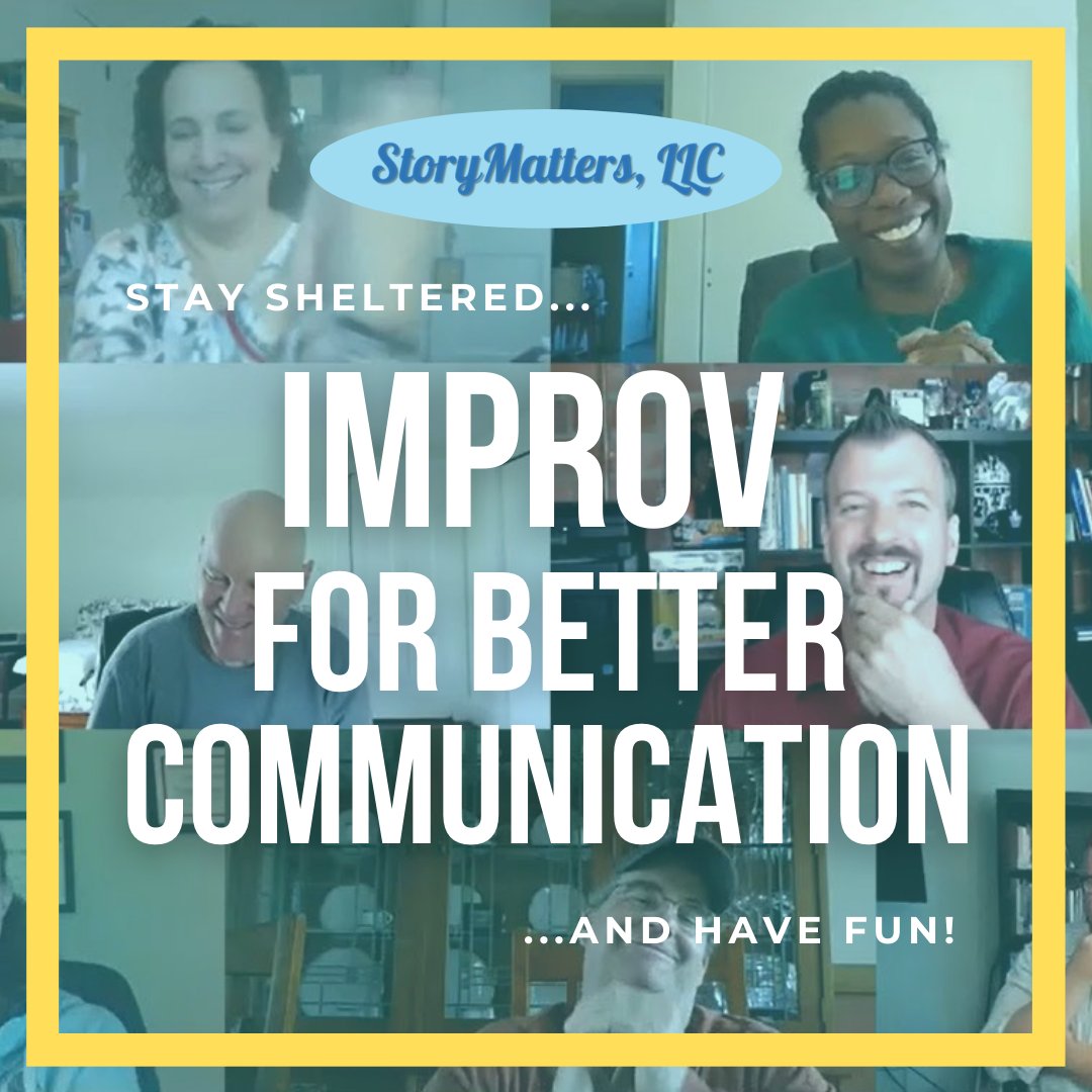 Are you ready for the next Improv for Better Communication?  Tomorrow, Feb 17th at 12PM Eastern. Sign up here 👉 ow.ly/e5CY50DBTb2

#storymatters #staysheltered #havefun #freeonlineworkshop