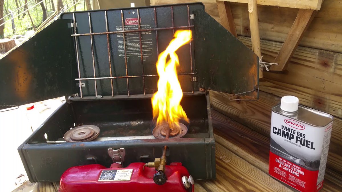 Liquid-fuel stoves usually run on white gas (aka Coleman fuel), but some dual- or multi-fuel stoves can also run on automotive gas and kerosene. They're flexible and capable but require a little more work to use.My own camp stove is a white-gas Coleman from the 1940s.