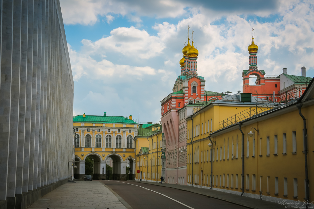 It was then time to enter the Moscow Kremlin. It's famous red walls were once white limestone, and before that they had been oak