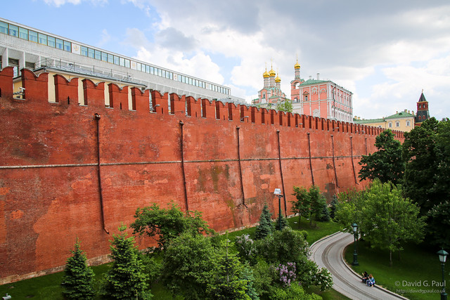 It was then time to enter the Moscow Kremlin. It's famous red walls were once white limestone, and before that they had been oak
