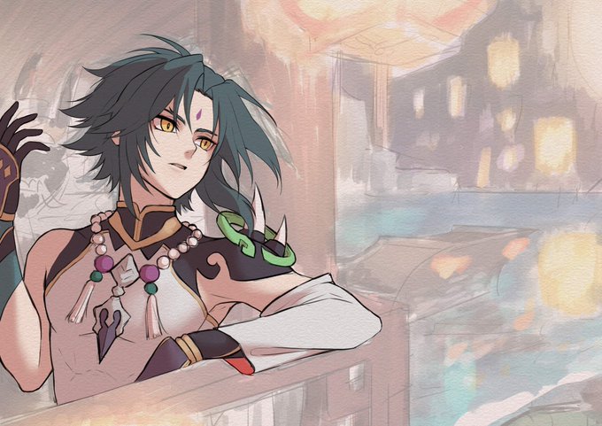 luv U Xiao 
Wip for lantern festival fanart event.
UwU🥰💖 