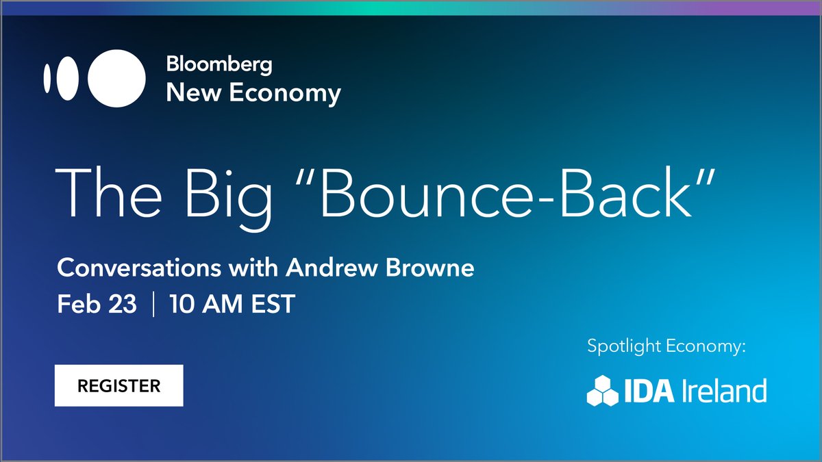 BBGNewEconomy's tweet image. What will the big bounce-back in the second half of 2021 mean for investors and innovation? Join us on Feb 23 to hear perspectives from leaders of @SlackHQ, @PGVstudio, @beyondbillion, @IDAIRELAND, and Primavera Capital Group. Register Now: trib.al/ijdx275