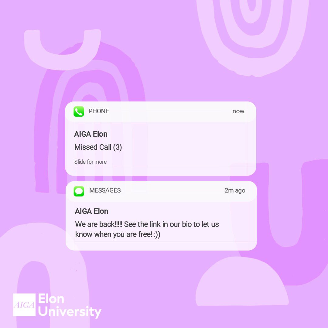 We are back and cannot wait to get started! Click the link in our bio to let us know what meeting time works best for you! {#aiga #design #GraphicDesign}