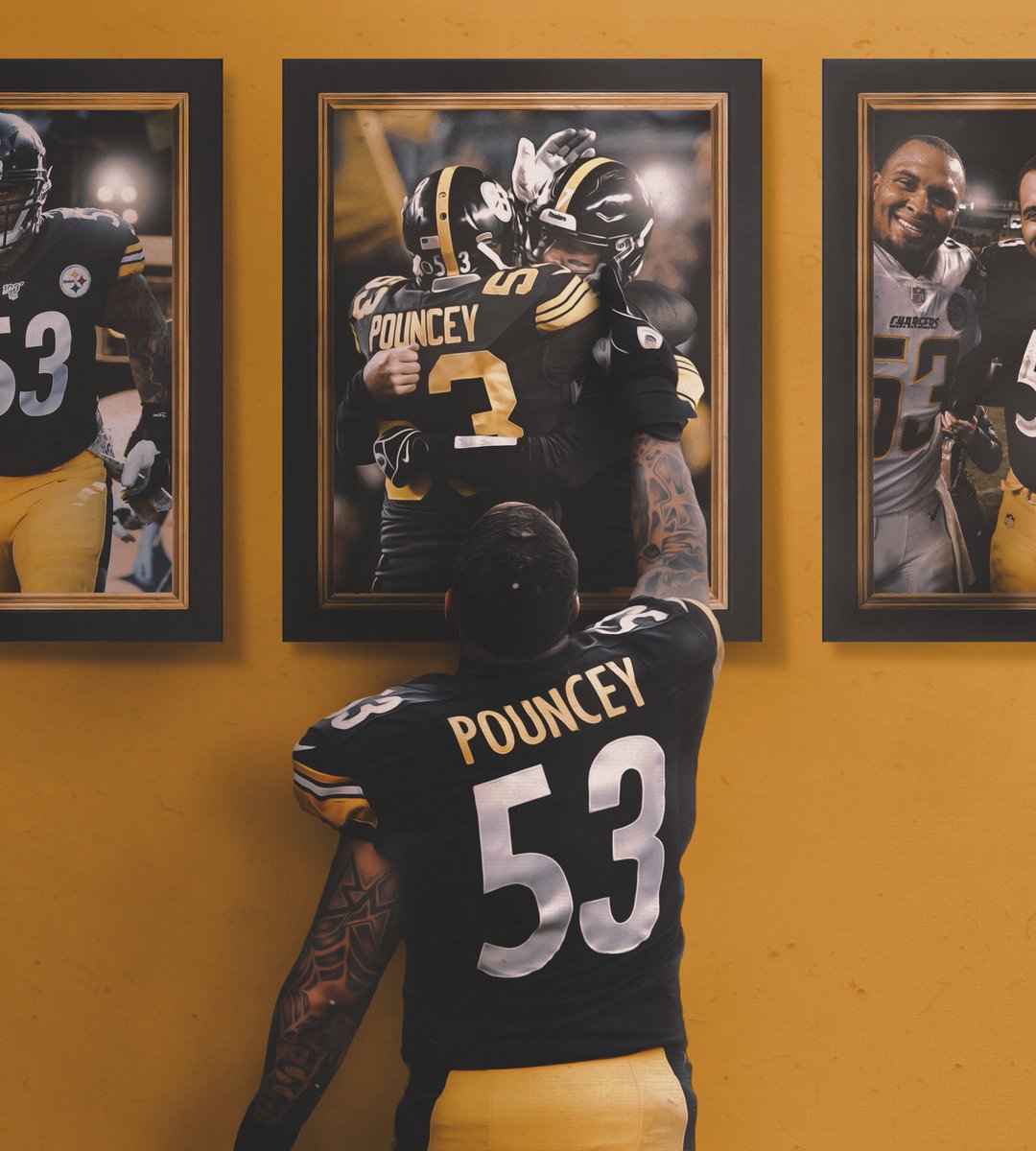 Here is a new design ft. @MaurkicePouncey! Maurkice recently announced his retirement; he was close with a lot of guys over the years but none quite like Big Ben. I wanted to commemorate Pouncey’s career and him & Ben’s friendship over the years. Hope you guys like it! 👍