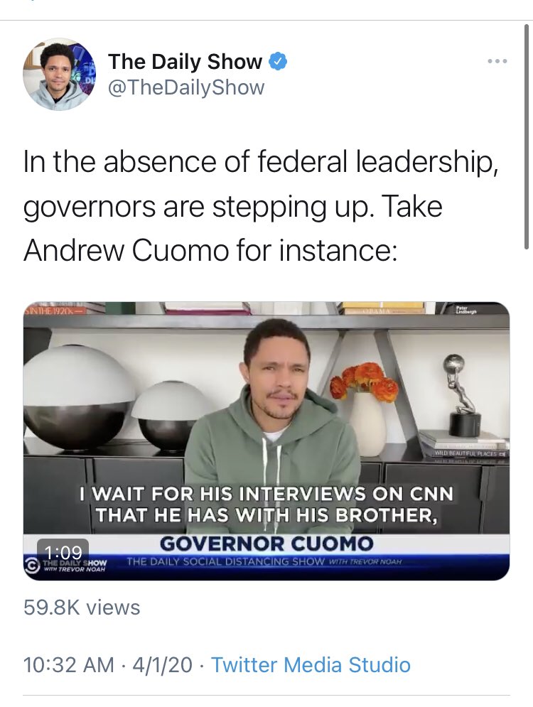 I mean. Cuomo has even lost  @TheDailyShow.