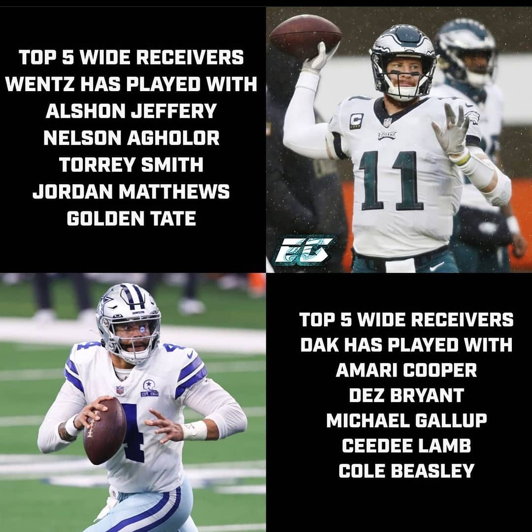 itshimghost's tweet photo. I'll be the one to say HOW N WHY do we wanna blame Wentz Read the facts. now add in the O line was always shifting n changing? Get real  our owner needs to get ride of roseman we should have @JJettas2 n @dkm14 but trashman picked @jjarcega_22 n @jalenreagor tbt it's JV vs PROS https://t.co/b8mpBcsDNY