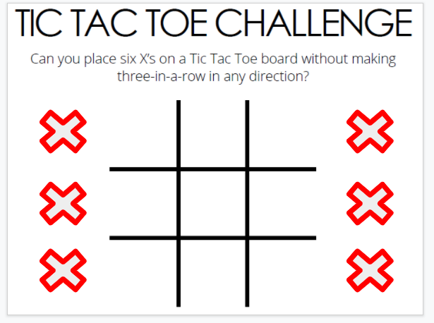 Sarah Carter on X: Can you solve the Tic Tac Toe Challenge? All