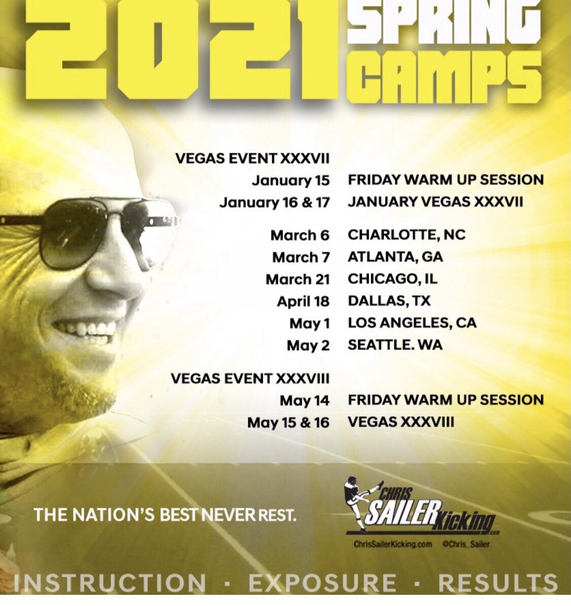 Chris_Sailer's tweet photo. @NickSodano_ I wanted to invite you to Vegas XXXVIII (May 15-16) &amp; our CSK Spring Camps. I’ll be selecting 2 K and 2 P for the @AABonNBC (Class of 2022). I also rank at ALL of my camps. Looking forward to working soon! Any questions, text (208) 582-0461 #TeamSailer https://t.co/1QT1BUrHf9