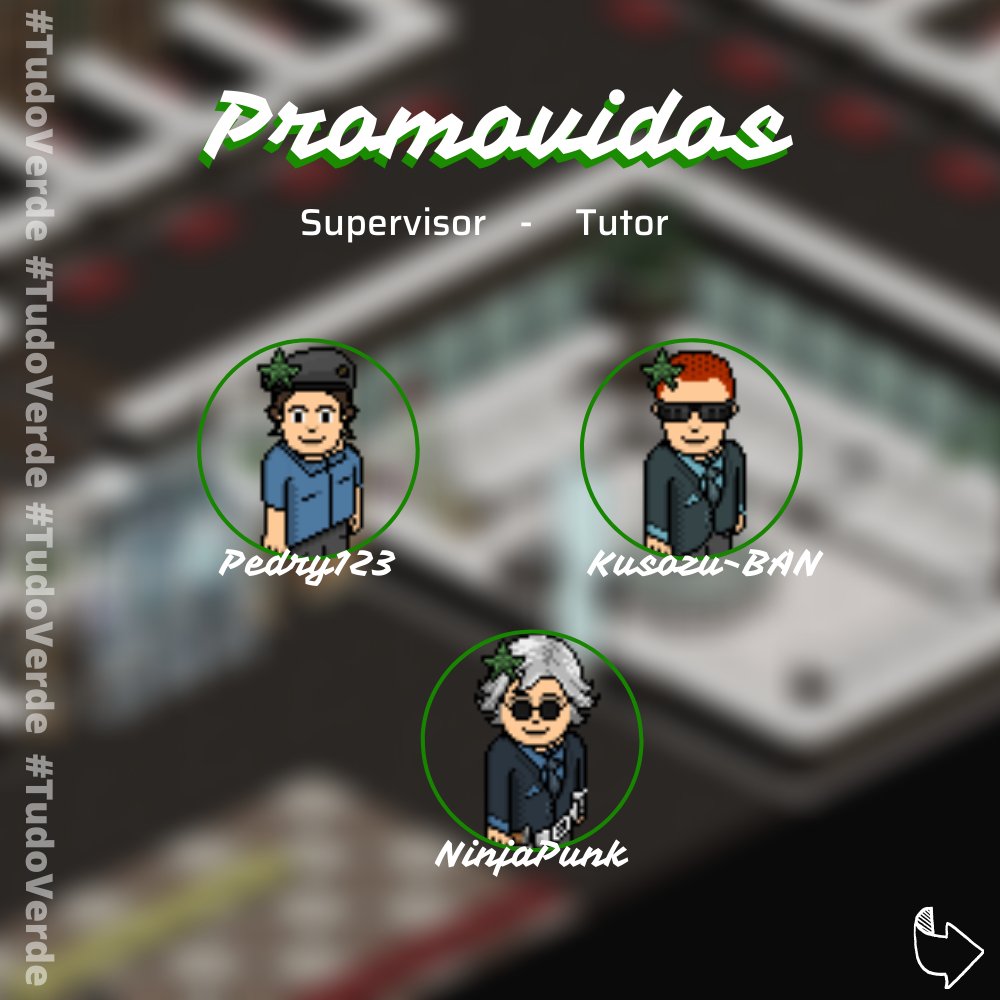 PoliceRCC's tweet photo. Novidades quentinhas, direto do forno! Alguns membros da companhia dos Supervisores de Promoção foram promovidos, se liga! Parabéns aos envolvidos!
#PoliceRCC #HabboHotel #TudoVerde #SUP #RCCéVocê https://t.co/Jny9qto5SP