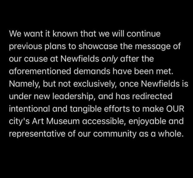 smbahr14's tweet photo. Statement from the 18 artists behind Indianapolis's Black Lives Matter street mural, who demand a change in leadership at Newfields and "intentional and tangible efforts to make our city's art museum accessible, enjoyable and representative of our community as a whole." https://t.co/cFXiVb1jZj