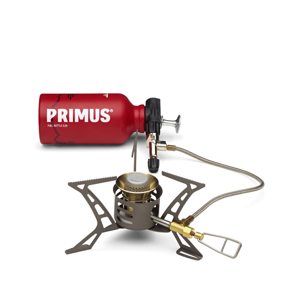 Primus is another trustworthy brand; they're Swedish, and have been making liquid-fuel stoves for nearly 130 years. They have a metal fuel pump with a leather cup seal, as opposed to MSR's plastic pump and rubber cup. Their Omnilite Ti is an ultra-lightweight titanium model.
