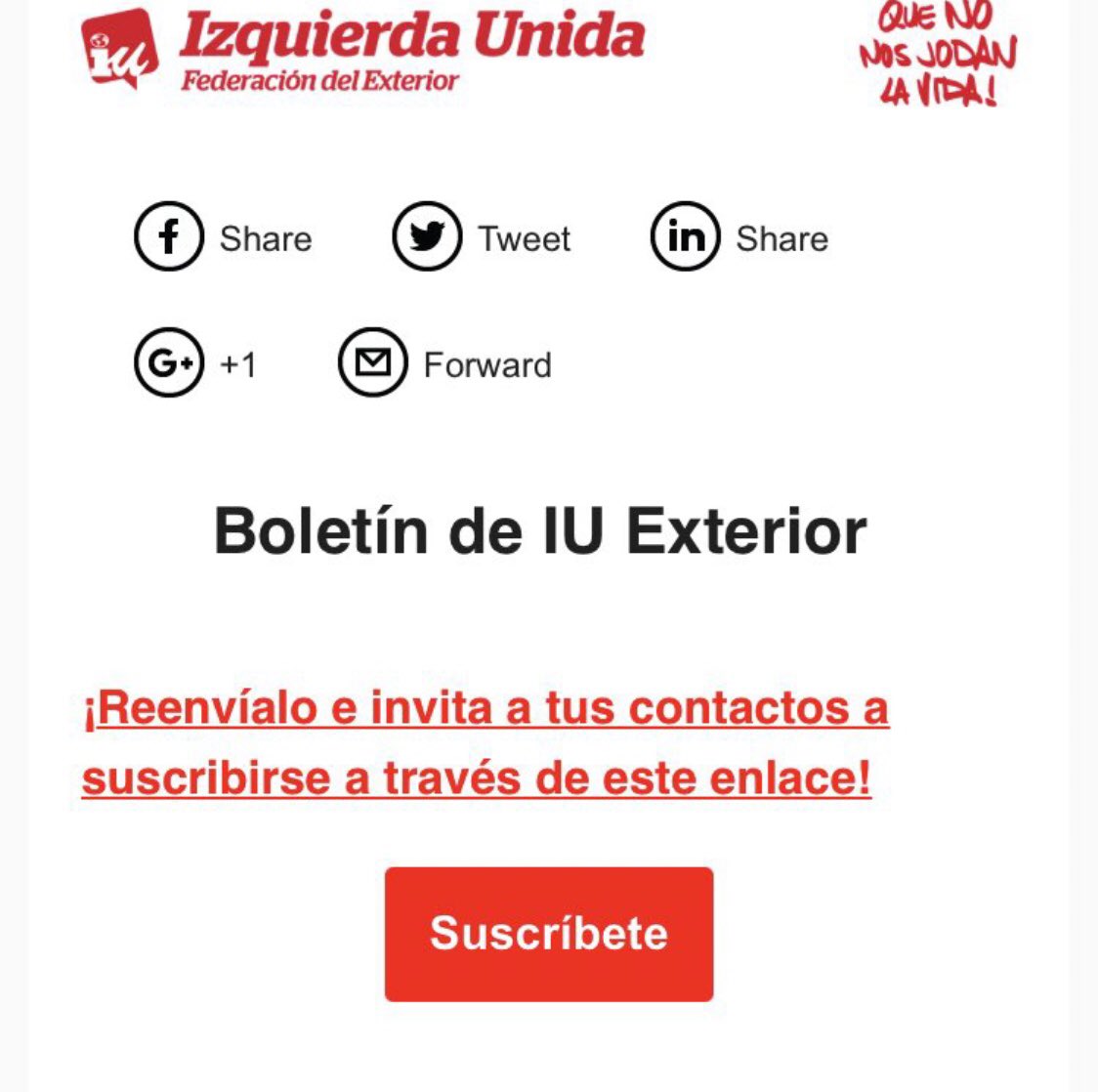 📮¡Ya tenéis en vuestras bandejas de entrada el #BoletínIUExterior! 

👉🏻Últimas novedades de nuestra federación, la participación en las elecciones catalanes, y de nuestras asambleas <a href="/IULuxemburgo/">IU Luxemburgo🔻</a> <a href="/IUToulouse/">IU Toulouse</a> <a href="/IU_Berlin/">IU Berlin🔻</a> <a href="/IUZurich/">IU Zúrich</a> 👇🏻 

mailchi.mp/de09d9cfa187/d…