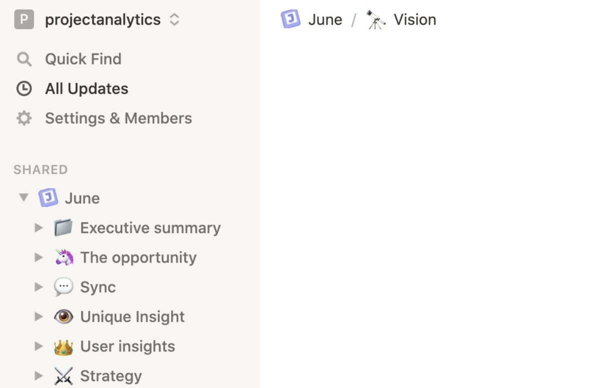 Our first two months were especially tough. We talked with so many product teams and were confident that the analytics space was broken. But at the same time the problem felt too broad and overwhelming. We were convinced but only had a Notion note called "Project Analytics"