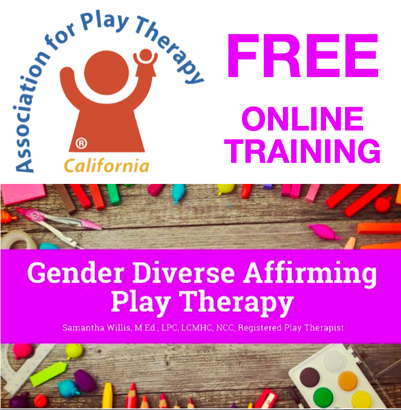 Here's a great free training this Sat 2/20 on Gender Diverse Affirming play therapy hosted by <a href="/calapt/">calapt</a>.  Info here:  calplaytherapy.org/product/sb-cal…