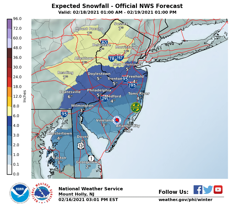 NWS_MountHolly's tweet photo. Here we go again. Winter Storm Watches now in effect for Thursday and Friday. 

https://t.co/9VLwLqHhNY

#NJwx #PAwx #DEwx #MDwx https://t.co/9elt6PjOwf