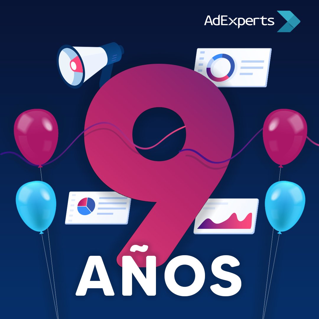 AdExperts_'s tweet image. En ADX seguimos trabajando con pasión y excelencia. 🙌

En este noveno aniversario agradecemos a nuestros clientes, amigos y equipo de trabajo quienes nos han acompañado en esta trayectoria de nueve años a través del marketing digital. ¡Vamos por más! 🥳