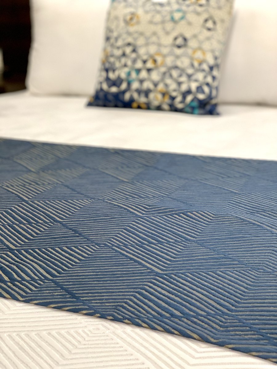 Being a focal point in the guestroom, the bed requires character and comfort - two things that Ambrielle does well. This matelasse style bedding is Oeko-Tex certified and excellent for coverlets, bed scarves, pillows, and more.

#welcometothevalley #valleyforgefabrics