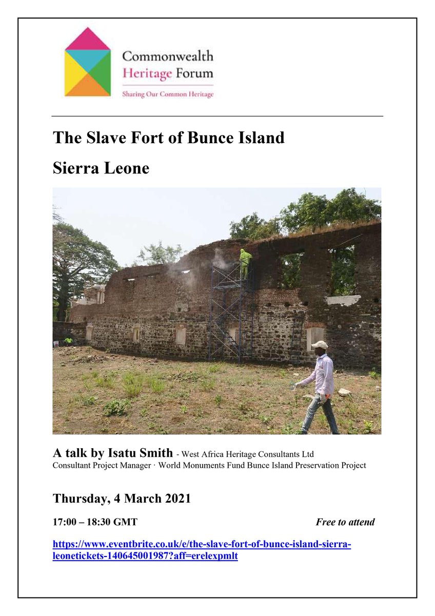 HeritageChn's tweet image. Learn about Bunce Island and its history in this free talk offered by the Commonwealth Heritage Forum.