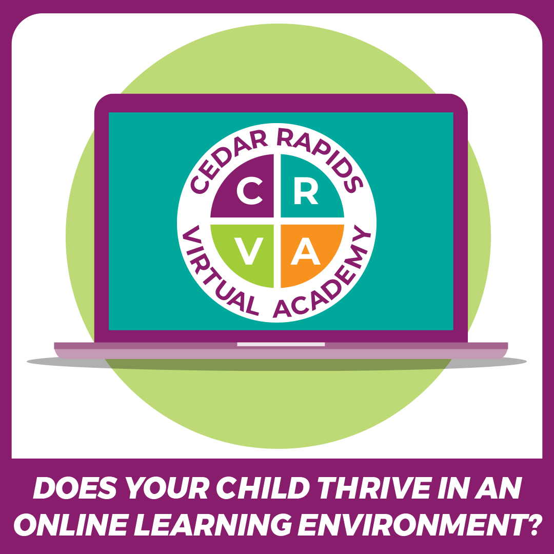 CRSCHOOLS's tweet image. Have you discovered that your child thrives in an online learning environment?  
Make it permanent next year with Cedar Rapids Virtual Academy. 
Open to all grade levels K-12.
For more information- ow.ly/PG5Z50DBYmv
#WeAreCRCSD