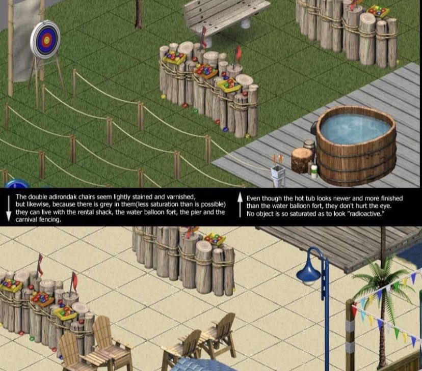 (1/9) i’ve ALWAYS wanted to talk about how much the target audience and priorities for the sims has changed for the worse most notably with TS4, and how while TS4s buildmode is so popular yet there’s so much thought lacking when it comes to so much, ex. color design (seen in pic)