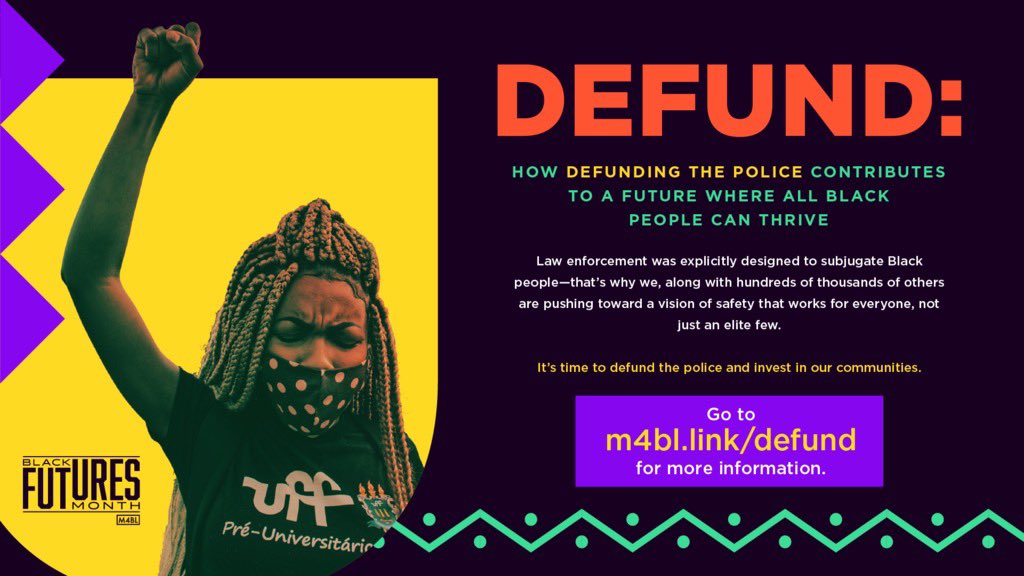 HighlanderCtr's tweet image. Hear from Black organizers this Thurs., Feb. 18 at 6 PM EST via Facebook Live on the @Mvmnt4BlkLives Facebook page for a discussion about divesting from the police and investing in safety for Black communities.
For more information, visit: m4bl.org/defund-the-pol…