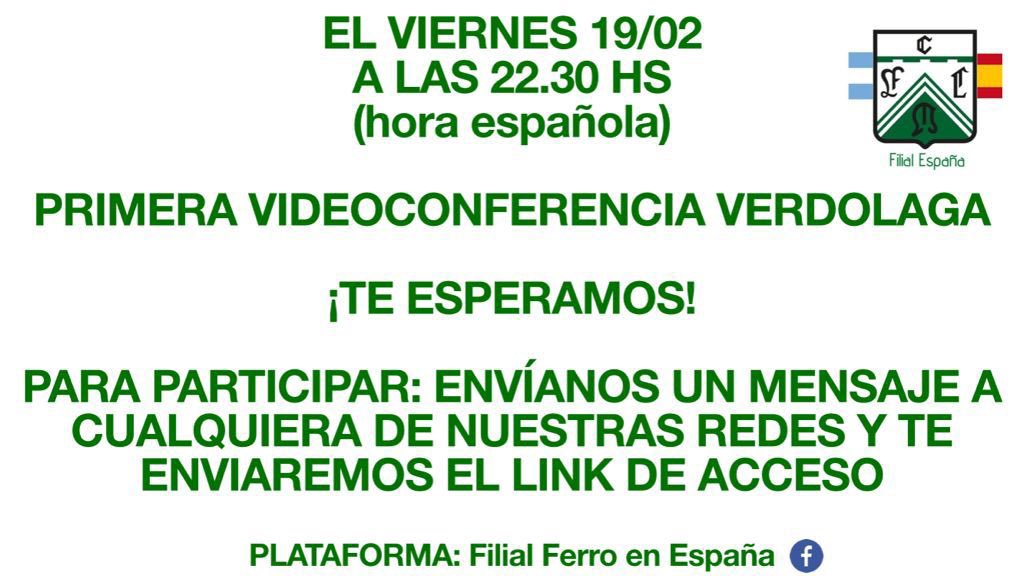 Conoces algún hincha de Ferro en Europa? Este viernes haremos una video llamada para sumar más verdolagas a esta pasión. Más información por mensaje privado.
RT por favor