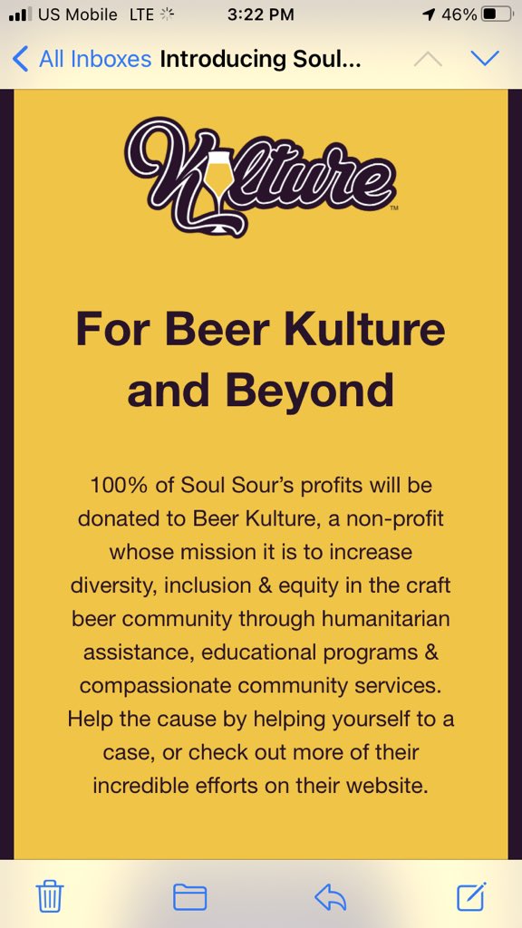 Just got the latest email blast from @AthleticBrewing ... and their new fruited sour (Soul Sour) will donate ALL profit to @beerkulture? Wow!!