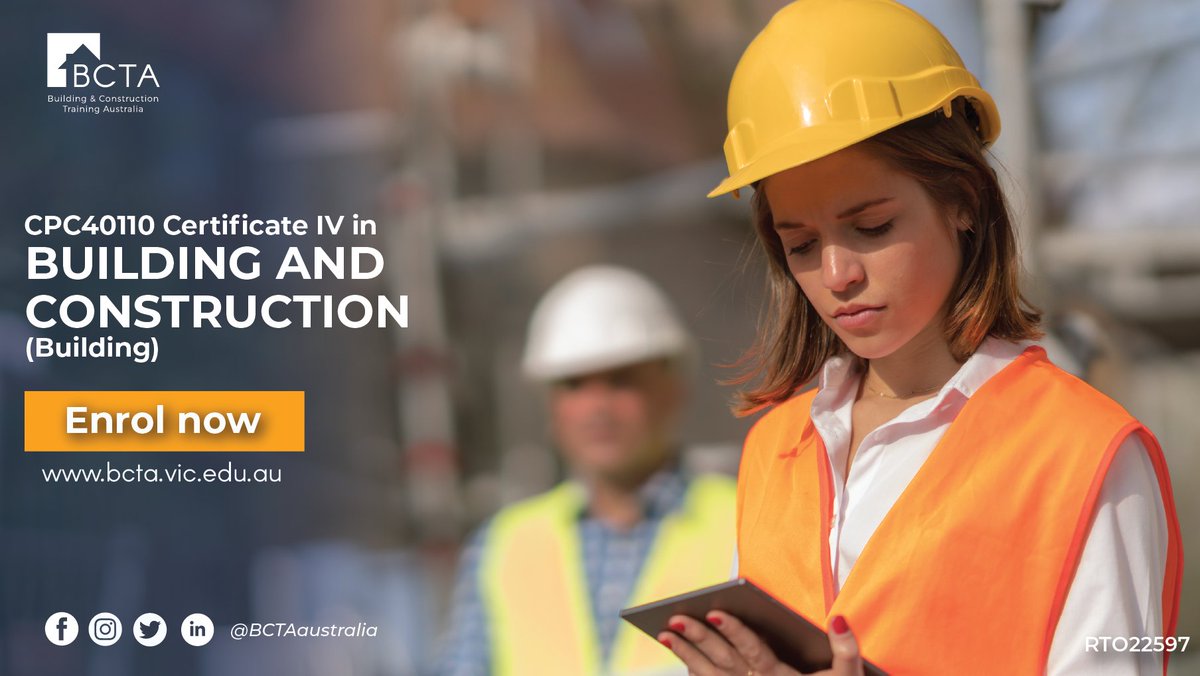 BCTAaustralia's tweet photo. Through our Cert 4 in Building and Construction, you will learn theoretical aspects of how to start your own business in Victoria. To know more, click here 👇https://t.co/UCibzBFQzR 
#Construction #Victoria #melbournelockdown https://t.co/HjcsA5ZWog
