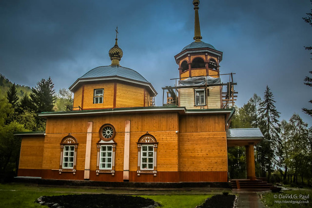 This was our lunch stop - over the road was a covered market where they sold a fish called omul. There was also a nearby church we looked around