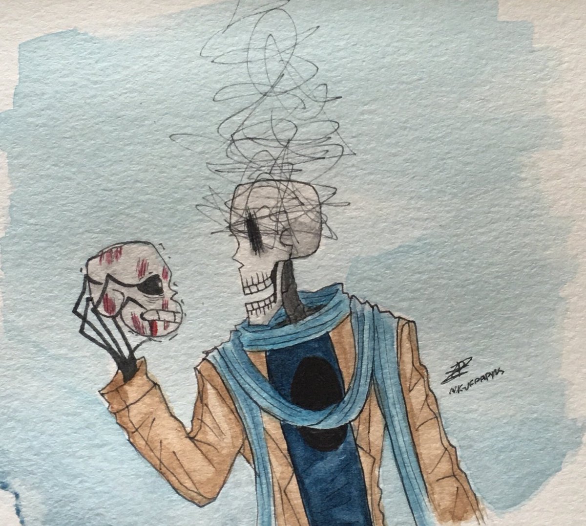 ask_ufpapyrus's tweet photo. Watercolor of me boi Static
Dang it been a long time since I’ve painted
#myart #static #staticpapyrus #myboi #watercolor #papyrus #undertale #noxiatale #undertalesans #sans https://t.co/bSzOGn5Iuu