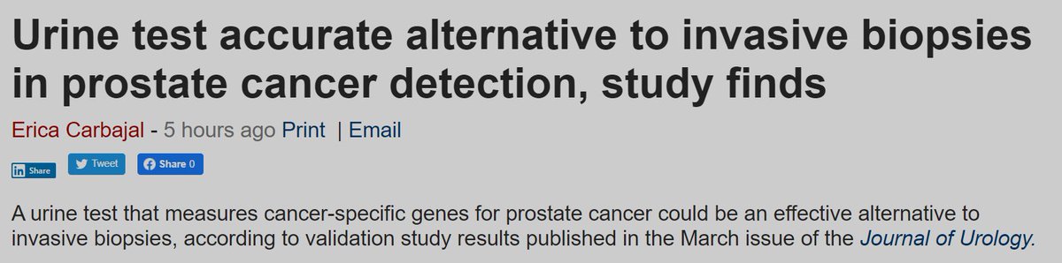 .@BeckersHR highlights recent work by @UroDocJT, #ChinnaiyanLab & team validating a urine-based test that could help reduce unnecessary prostate biopsies. #pcsm

beckershospitalreview.com/oncology/urine…