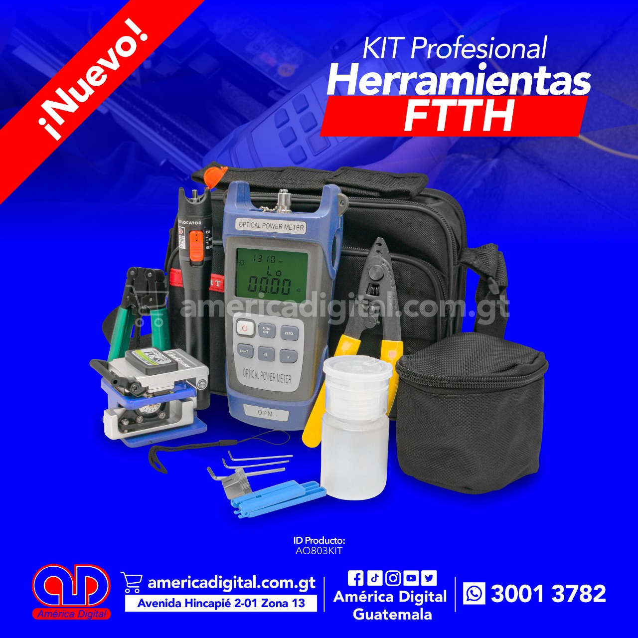 Kit de 13 herramientas para fibra óptica