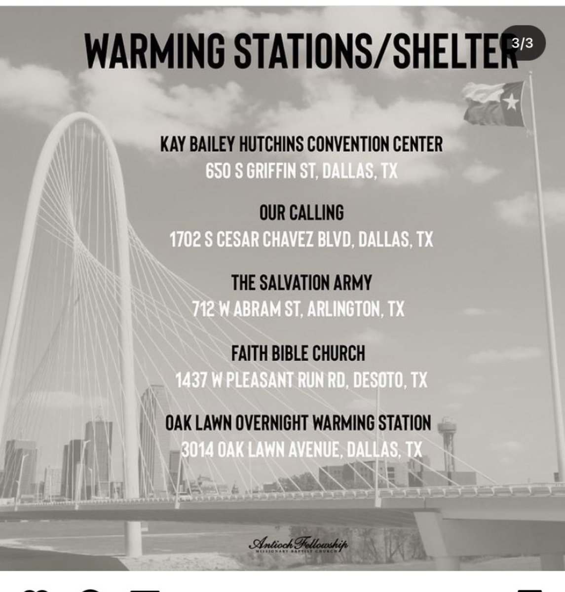 WARMING CENTERS IN DALLAS, TEXAS 