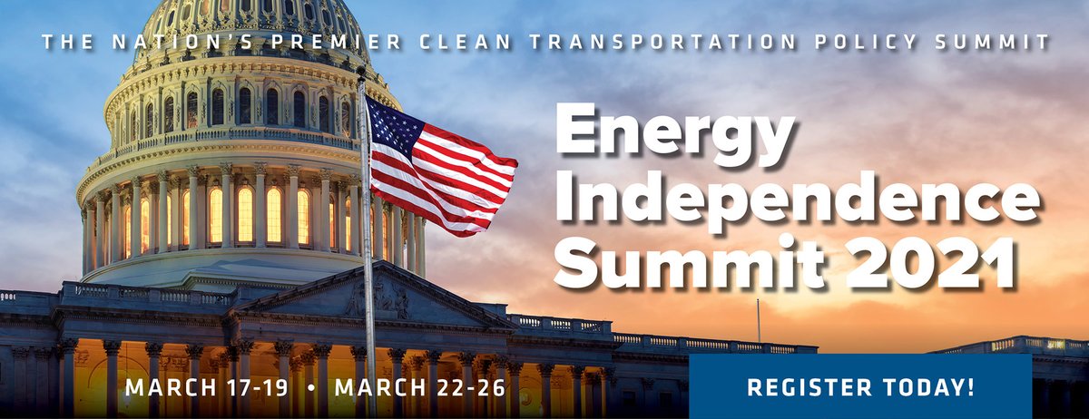 "The 2021 Summit will bring together leaders of the nation’s Clean Cities Coalitions, the clean transportation industry, the Biden Administration and Congress to discuss new strategies for advancing markets for clean fuels and vehicles." Register NOW! bit.ly/3dgpQ05