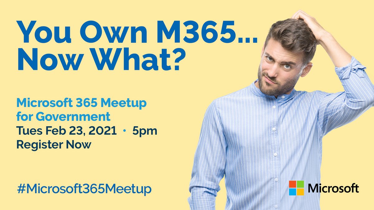 PlanetTech's tweet photo. *REGISTER NOW* for the next @Microsoft 365 Meetup for Government LIVE VIRTUAL event “You Own M365…Now What?” at 5pm et on Tues Feb 23. Experts will discuss and answer your questions about getting the most out of your M365 experience! #Microsoft365Meetup https://t.co/4J7aecwFIR https://t.co/047UVqIaEj