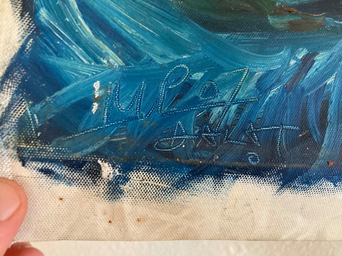 MalcontentmentT's tweet photo. Hoping to get amplified

This painting was found discarded in a box of free stuff in Eugene, #Oregon, wet &amp; moldy

The finder restored it, has it hanging in their home &amp; wants to locate the original artist

Do you know who painted this?

#painting #ArtistOnTwitter #Share https://t.co/6knSMrLhAf