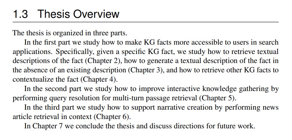 So much to explore in this thesis by <a href="/nickvosk/">Nikos Voskarides</a>, much of which is focused on "making structured knowledge more accessible to the user by describing and contextualizing [knowledge graph] facts" &gt; Supporting search engines with knowledge and context bit.ly/3ptfFHZ