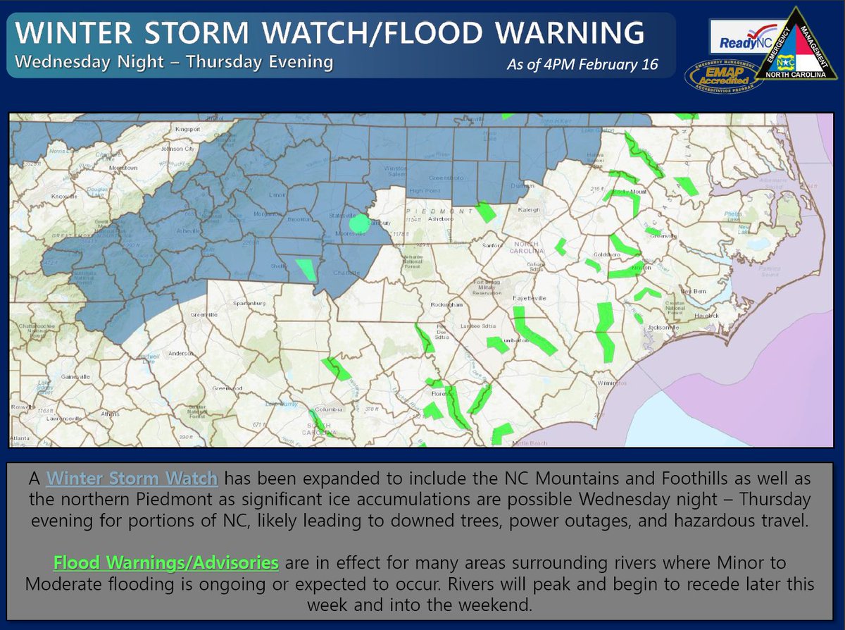 Confidence is increasing for another winter storm starting Wednesday, where freezing rain will be the primary threat. Be prepared for gusty winds, power outages, tree damage, river flooding and difficult travel. Make sure you have multiple ways to receive severe weather alerts.