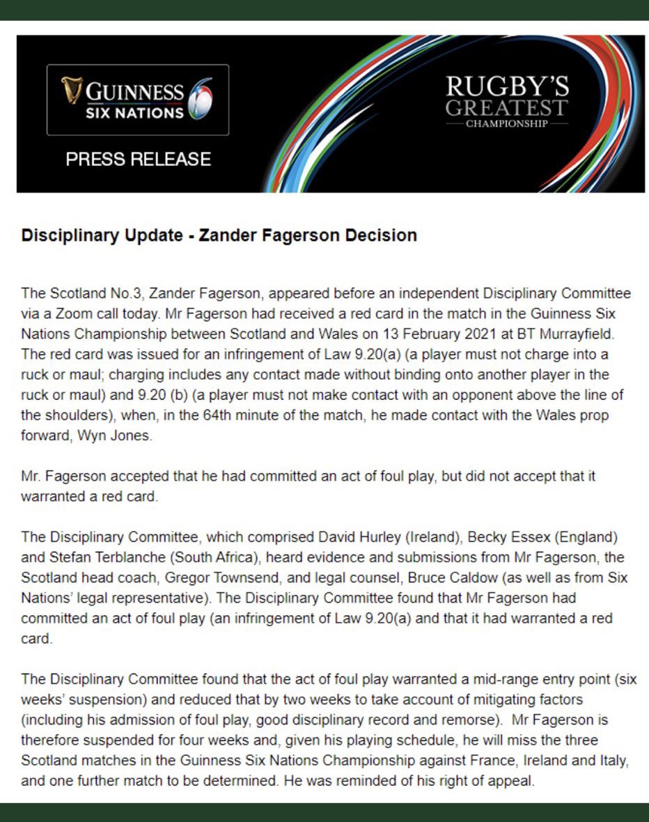 So POM’s was a worse incident, but he apologised profusely and got it reduced but Zander’s incident was lesser (still a hit to the head granted) but because he doesn’t accept it was a red, gets a higher ban? 

Anyone?