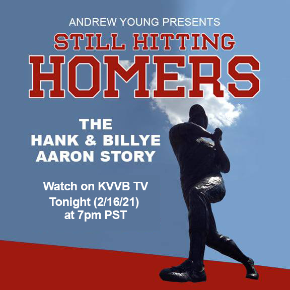 Tune into <a href="/KVVBTV33/">KVVBTV33</a> tonight at 7pm PST and watch ANDREW YOUNG PRESENTS: STILL HITTING HOMERS. Andrew Young interviews and tells the story of his friend, baseball legend, Hank Aaron. Also known as "Hammer" or "Hammerin' Hank" - baseballhall.org/discover/aaron…
#BlackHistoryMonth