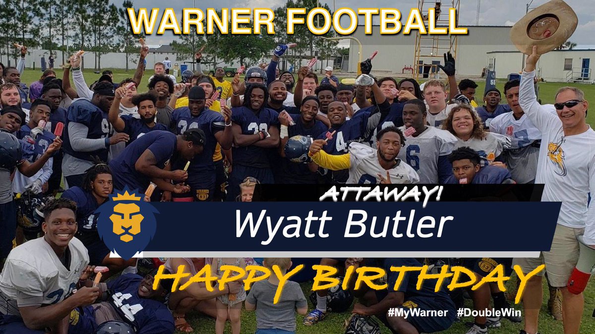 Butler55Wyatt's tweet photo. Thank you to @coach_pi @RealCoach_Mast and @WarnerUFootball for the birthday wishes. #DoubleWINFootball https://t.co/PeOv8vytvt