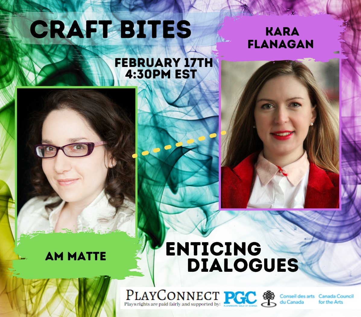 Get ready for a three-course serving of Craft Bites happening TOMORROW! 🎭🙌 Join us for @balkan_liza & Jesse LaVercombe (11am EST), @RomanekTrudee & Michele Vance Hehir (2pm EST), and AM Matte & Kara Flanagan (4:30pm EST)! Register here: bit.ly/3bQ9WZn