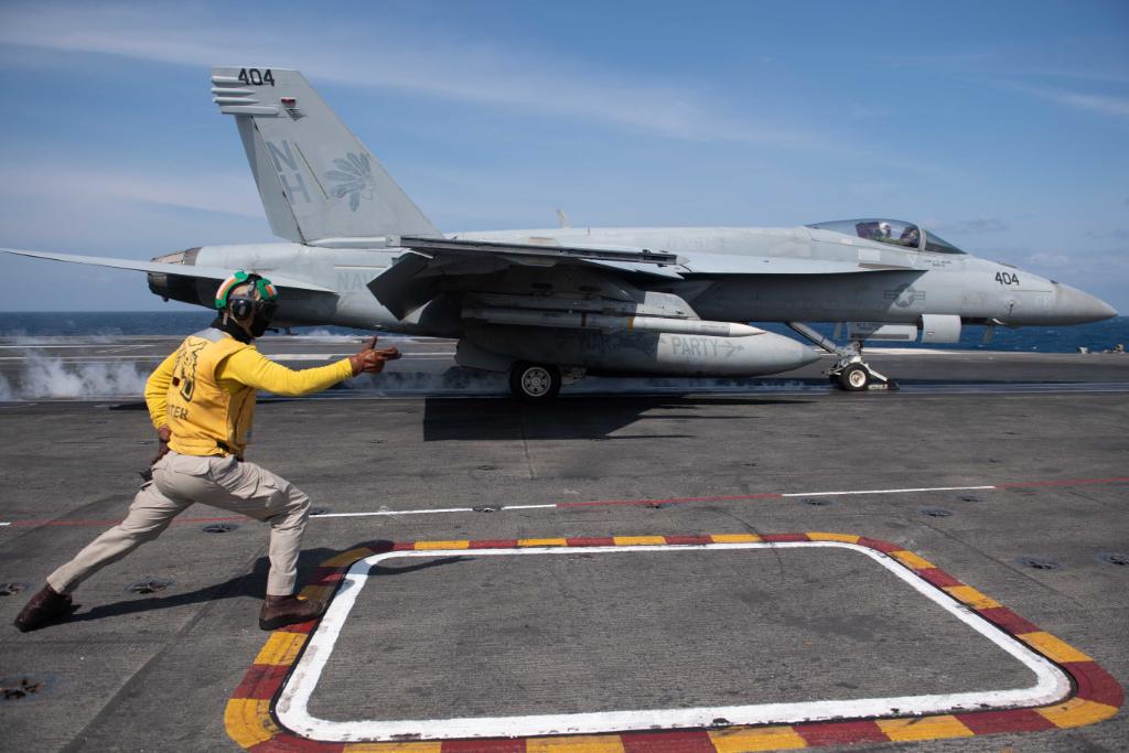 Ensuring a #FreeAndOpenIndoPacifc, #USSTheodoreRoosevelt conducts operations in the #SouthChinaSea. The aircraft carrier's presence in the region helps foster maritime security, promote stability, & prevent conflict alongside other partner nations. #ForceToBeReckonedWith