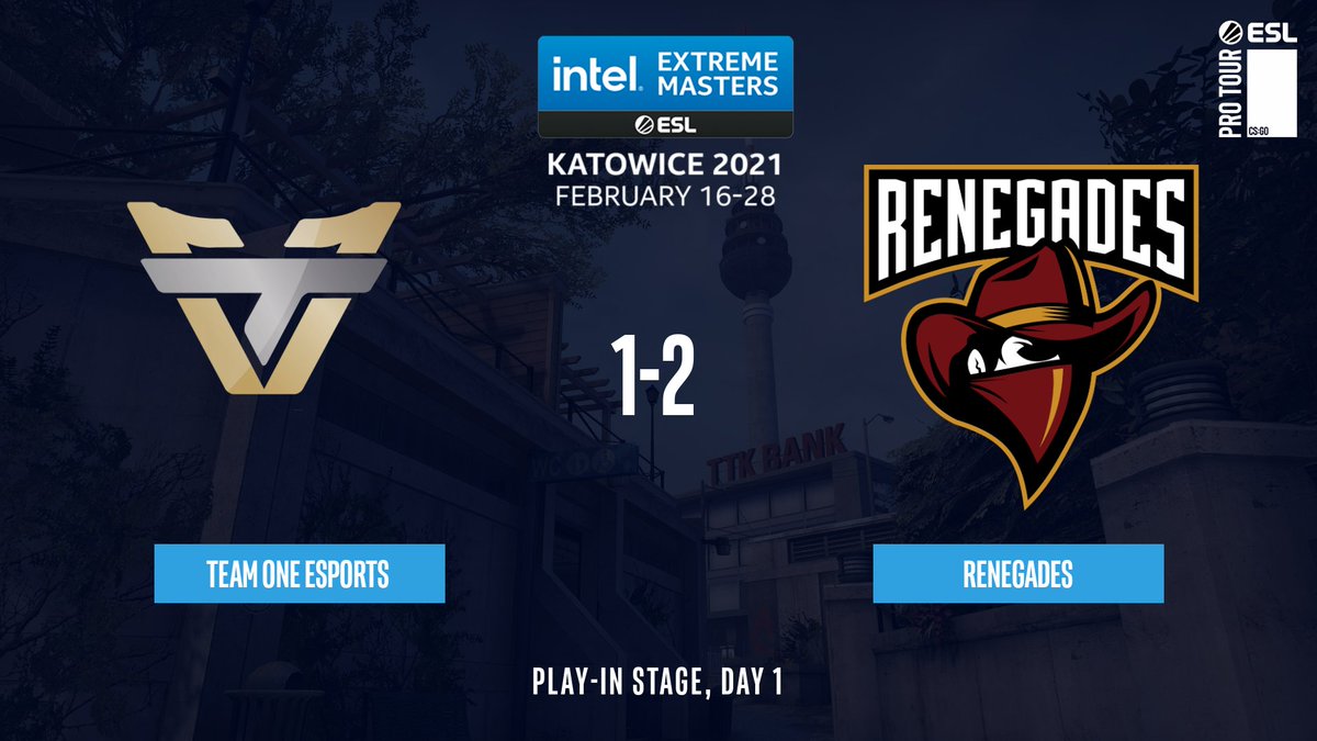 A second chance for @Renegades!
They manage to close out the series against @teamoneesports 2-1 and stay in the #IEM Katowice play-ins!
3-16 Inferno
16-4 Mirage
19-17 Overpass https://t.co/Q7DmF1fYUR