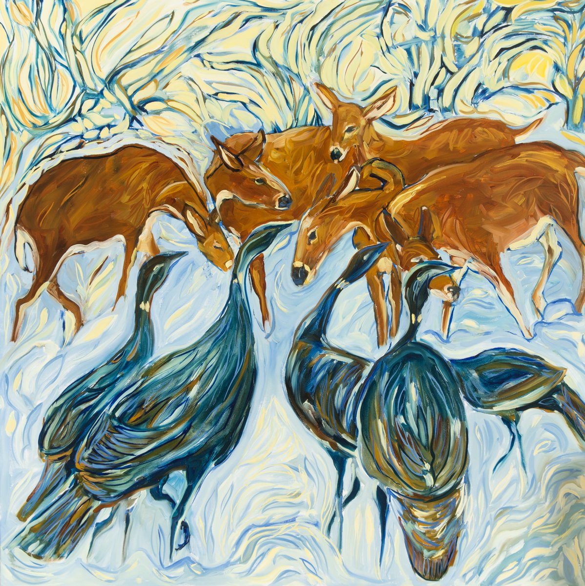 Woods outside of studio are alive as all try to survive the winter