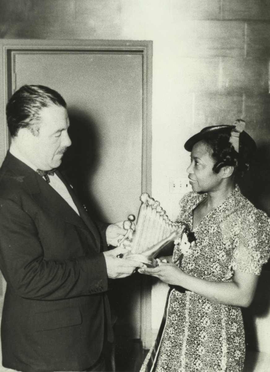 The title references a  #JamesWeldonJohnson poem of the same name, which the  @naacp declared as the Black national anthem in 1919. Although “Lift Every Voice and Sing” was the most photographed sculpture in the Fair, it was unfortunately demolished when the Fair closed in 1940.